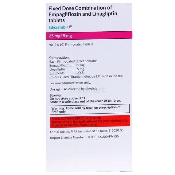 glyxambi 25/5mg tablet 10's